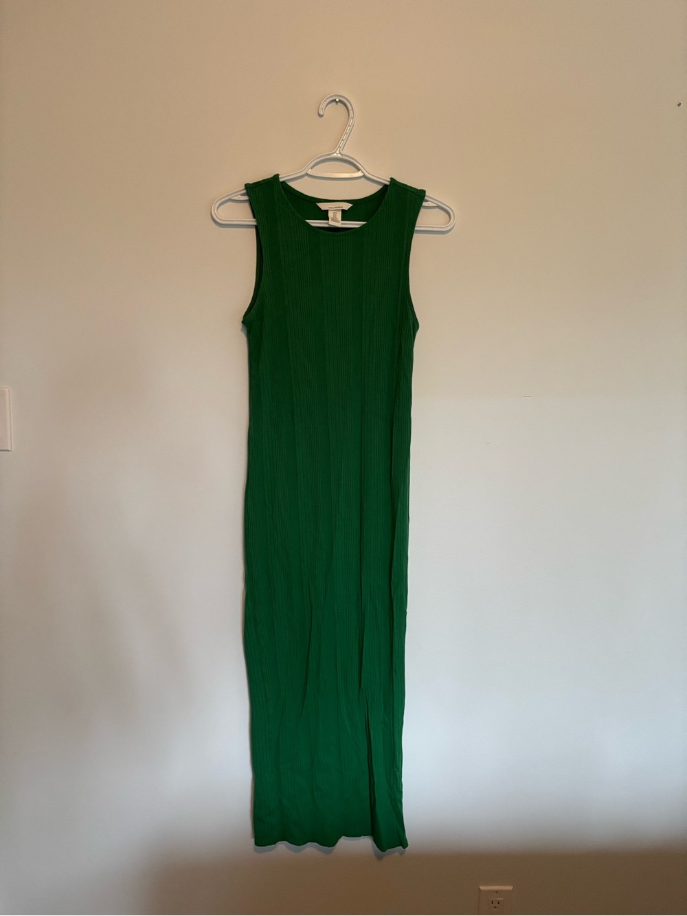 H&M Emerald Green Ribbed Sleeveless Maternity Maxi Dress